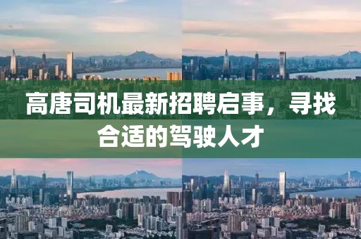 高唐司机最新招聘启事，寻找合适的驾驶人才