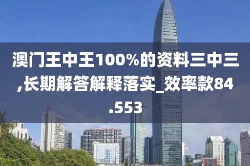 澳门王中王100%的资料三中三,长期解答解释落实_效率款84.553