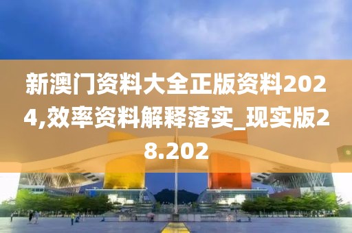 新澳门资料大全正版资料2024,效率资料解释落实_现实版28.202