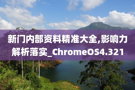 新门内部资料精准大全,影响力解析落实_ChromeOS4.321