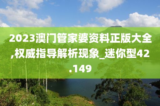2023澳门管家婆资料正版大全,权威指导解析现象_迷你型42.149