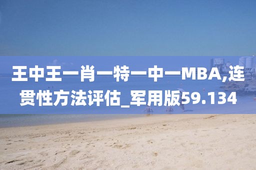 王中王一肖一特一中一MBA,连贯性方法评估_军用版59.134