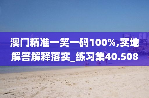 澳门精准一笑一码100%,实地解答解释落实_练习集40.508
