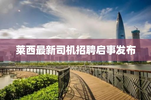 莱西最新司机招聘启事发布