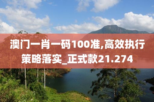 澳门一肖一码100准,高效执行策略落实_正式款21.274