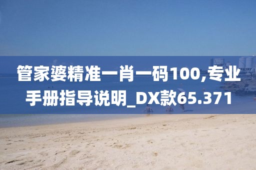 管家婆精准一肖一码100,专业手册指导说明_DX款65.371