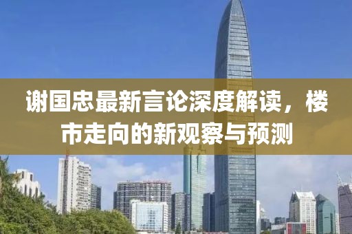 谢国忠最新言论深度解读，楼市走向的新观察与预测