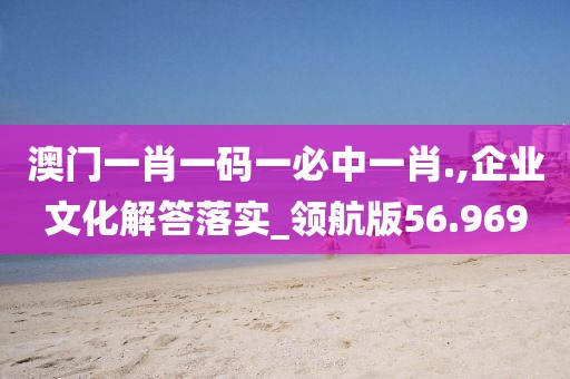 澳门一肖一码一必中一肖.,企业文化解答落实_领航版56.969