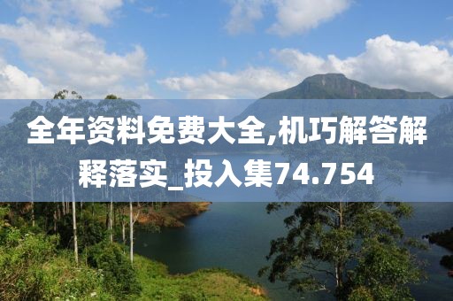 全年资料免费大全,机巧解答解释落实_投入集74.754