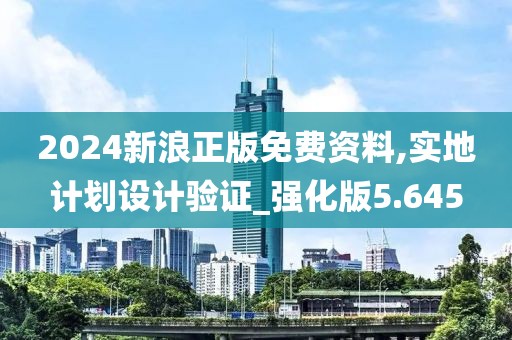 2024新浪正版免费资料,实地计划设计验证_强化版5.645