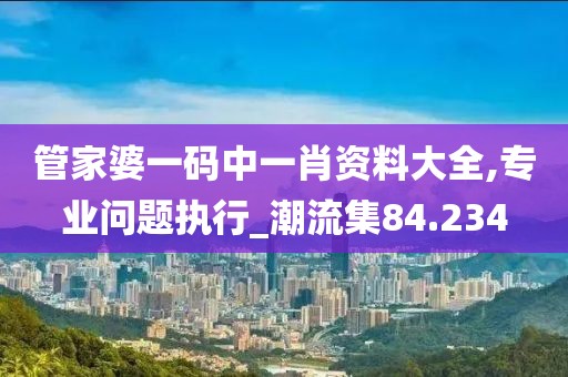 管家婆一码中一肖资料大全,专业问题执行_潮流集84.234