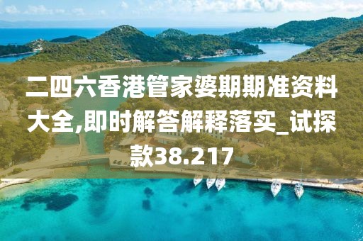 二四六香港管家婆期期准资料大全,即时解答解释落实_试探款38.217