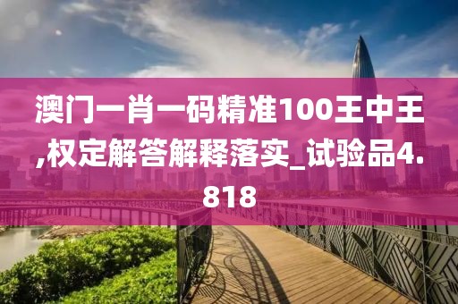 澳门一肖一码精准100王中王,权定解答解释落实_试验品4.818