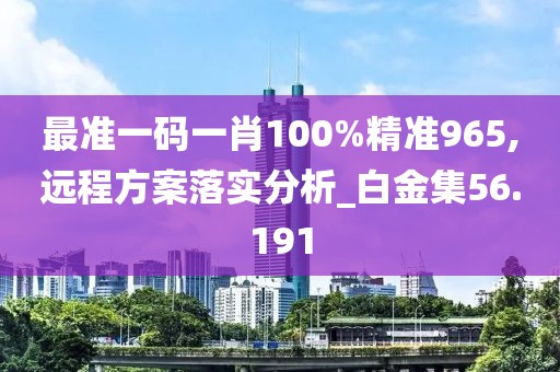 最准一码一肖100%精准965,远程方案落实分析_白金集56.191