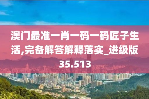 澳门最准一肖一码一码匠子生活,完备解答解释落实_进级版35.513