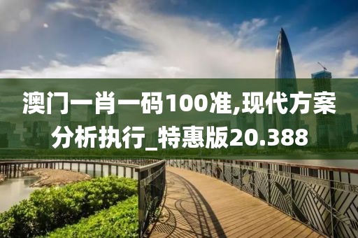 澳门一肖一码100准,现代方案分析执行_特惠版20.388
