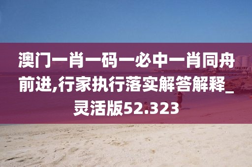 澳门一肖一码一必中一肖同舟前进,行家执行落实解答解释_灵活版52.323