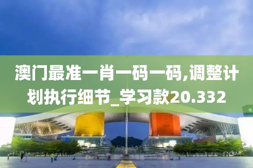 澳门最准一肖一码一码,调整计划执行细节_学习款20.332
