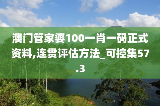 澳门管家婆100一肖一码正式资料,连贯评估方法_可控集57.3