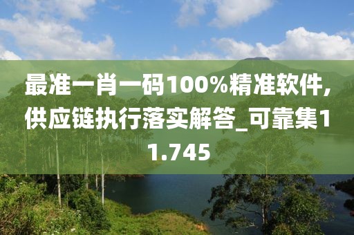 最准一肖一码100%精准软件,供应链执行落实解答_可靠集11.745