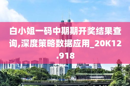 白小姐一码中期期开奖结果查询,深度策略数据应用_20K12.918