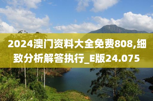 2024澳门资料大全免费808,细致分析解答执行_E版24.075