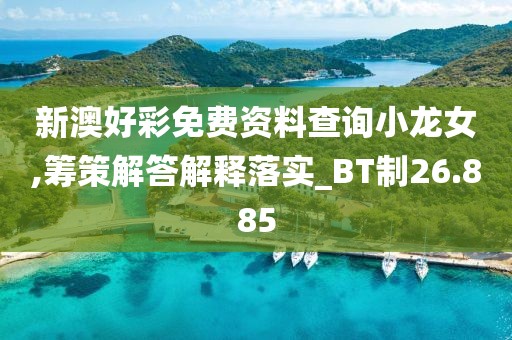 新澳好彩免费资料查询小龙女,筹策解答解释落实_BT制26.885