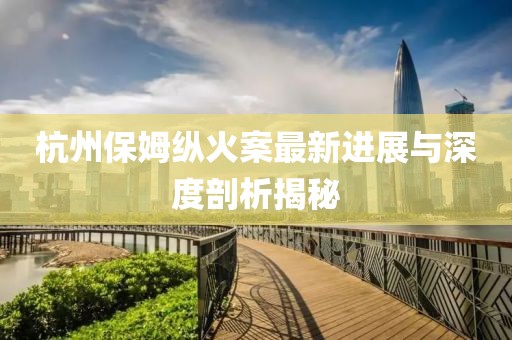 杭州保姆纵火案最新进展与深度剖析揭秘