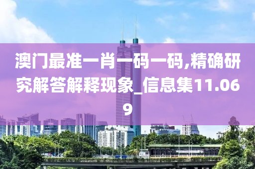 澳门最准一肖一码一码,精确研究解答解释现象_信息集11.069