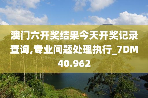 澳门六开奖结果今天开奖记录查询,专业问题处理执行_7DM40.962