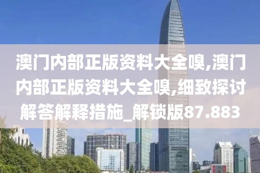 澳门内部正版资料大全嗅,澳门内部正版资料大全嗅,细致探讨解答解释措施_解锁版87.883