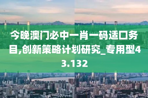 今晚澳门必中一肖一码适囗务目,创新策略计划研究_专用型43.132