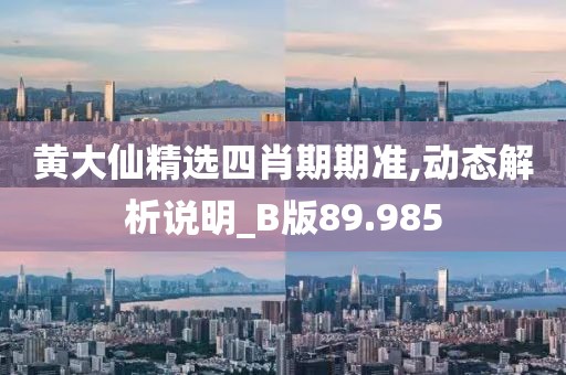 黄大仙精选四肖期期准,动态解析说明_B版89.985