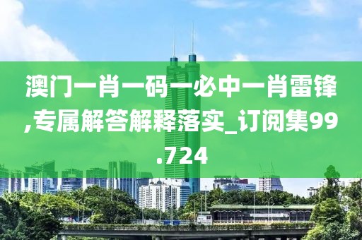 澳门一肖一码一必中一肖雷锋,专属解答解释落实_订阅集99.724