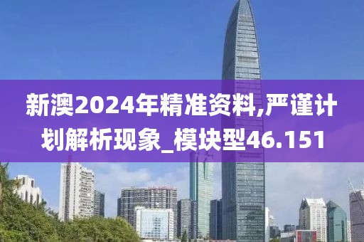 新澳2024年精准资料,严谨计划解析现象_模块型46.151