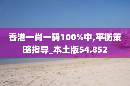 香港一肖一码100%中,平衡策略指导_本土版54.852