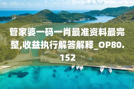 管家婆一码一肖最准资料最完整,收益执行解答解释_OP80.152