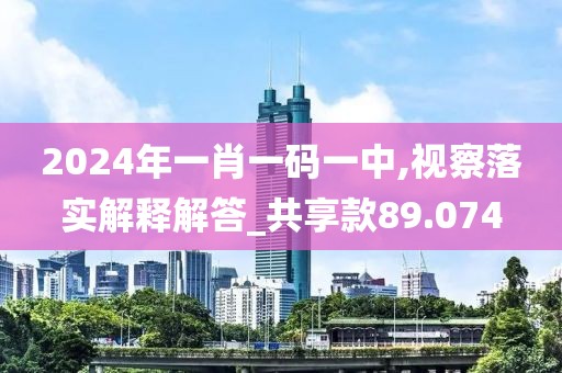 2024年一肖一码一中,视察落实解释解答_共享款89.074