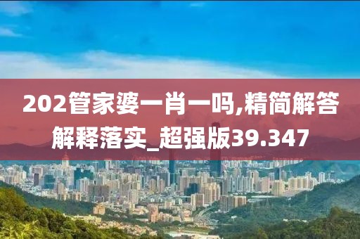 202管家婆一肖一吗,精简解答解释落实_超强版39.347