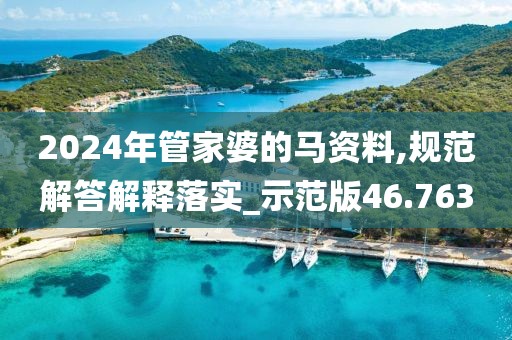 2024年管家婆的马资料,规范解答解释落实_示范版46.763