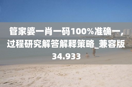 管家婆一肖一码100%准确一,过程研究解答解释策略_兼容版34.933