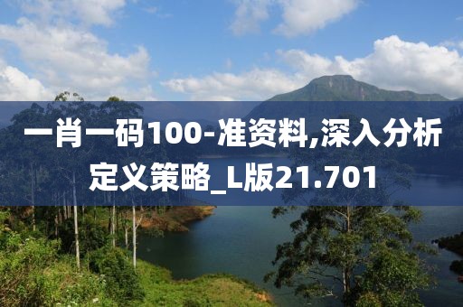一肖一码100-准资料,深入分析定义策略_L版21.701