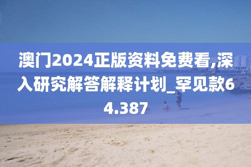 澳门2024正版资料免费看,深入研究解答解释计划_罕见款64.387