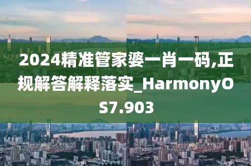 2024精准管家婆一肖一码,正规解答解释落实_HarmonyOS7.903