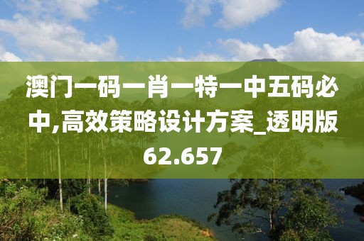 澳门一码一肖一特一中五码必中,高效策略设计方案_透明版62.657