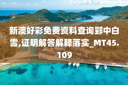 新澳好彩免费资料查询郢中白雪,证明解答解释落实_MT45.109