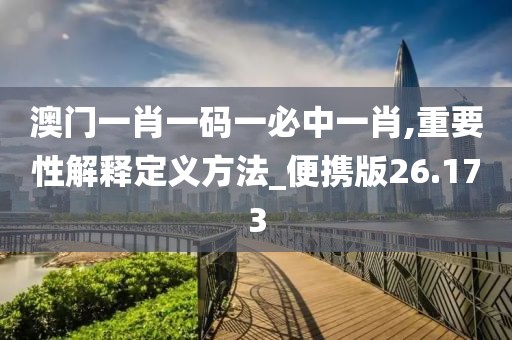 澳门一肖一码一必中一肖,重要性解释定义方法_便携版26.173