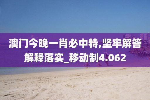 澳门今晚一肖必中特,坚牢解答解释落实_移动制4.062