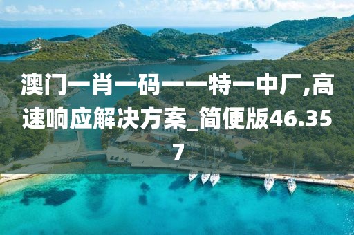 澳门一肖一码一一特一中厂,高速响应解决方案_简便版46.357