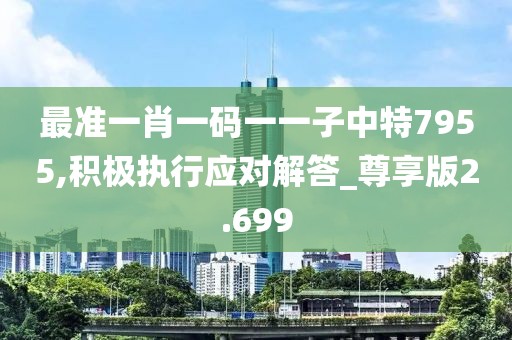 最准一肖一码一一子中特7955,积极执行应对解答_尊享版2.699
